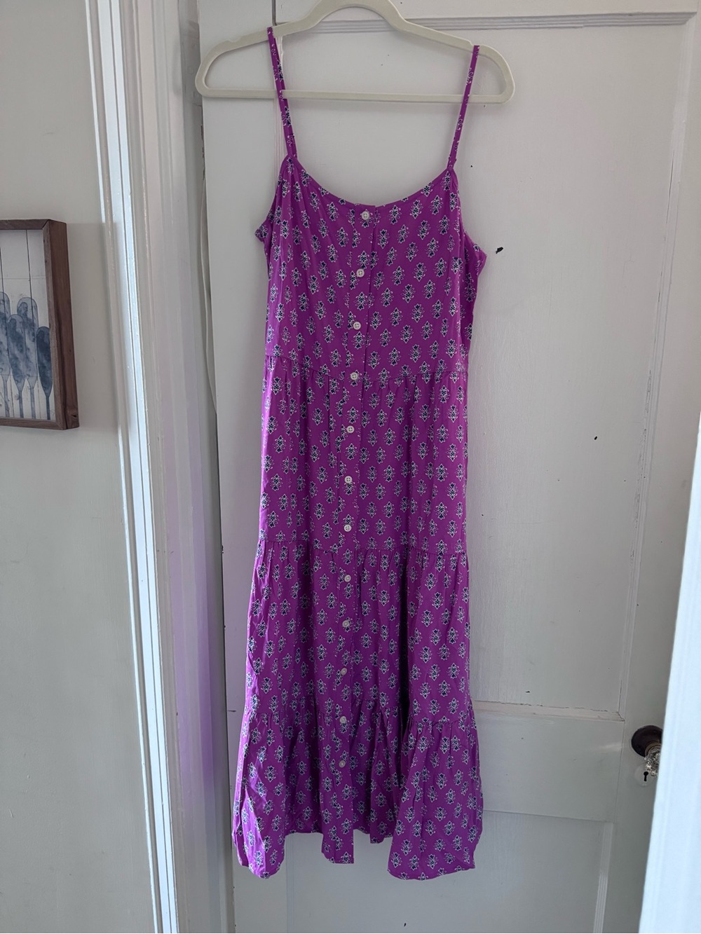 JCrew Factory Tiered Sundress - Magenta - Picture 2 of 3